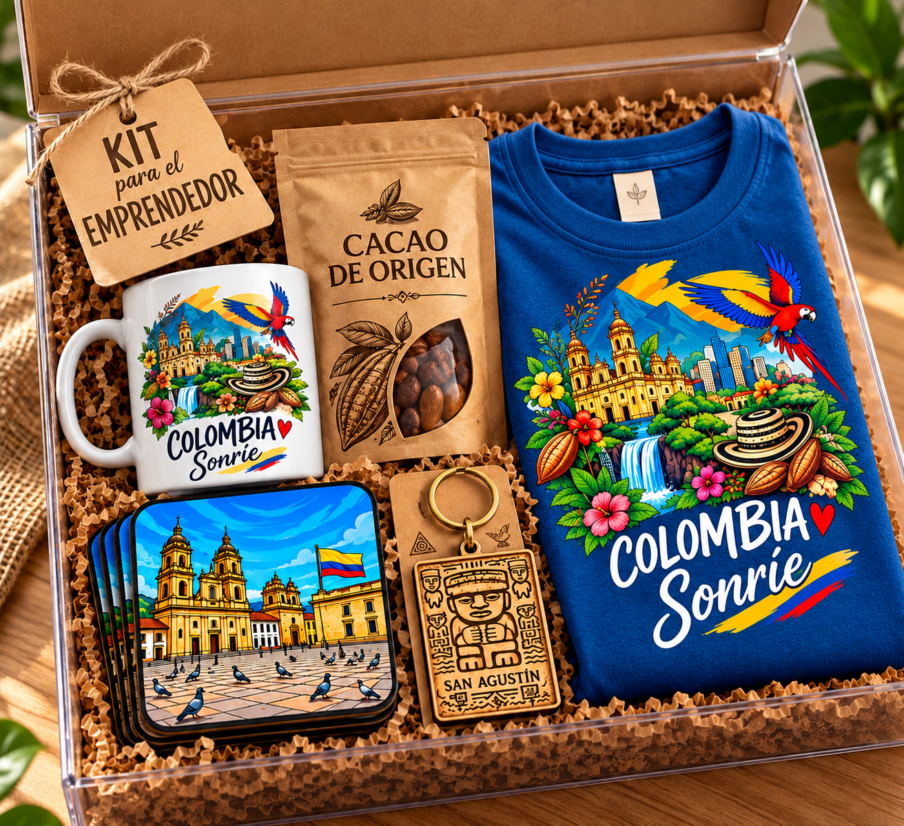 Kit emprendedor camiseta azul