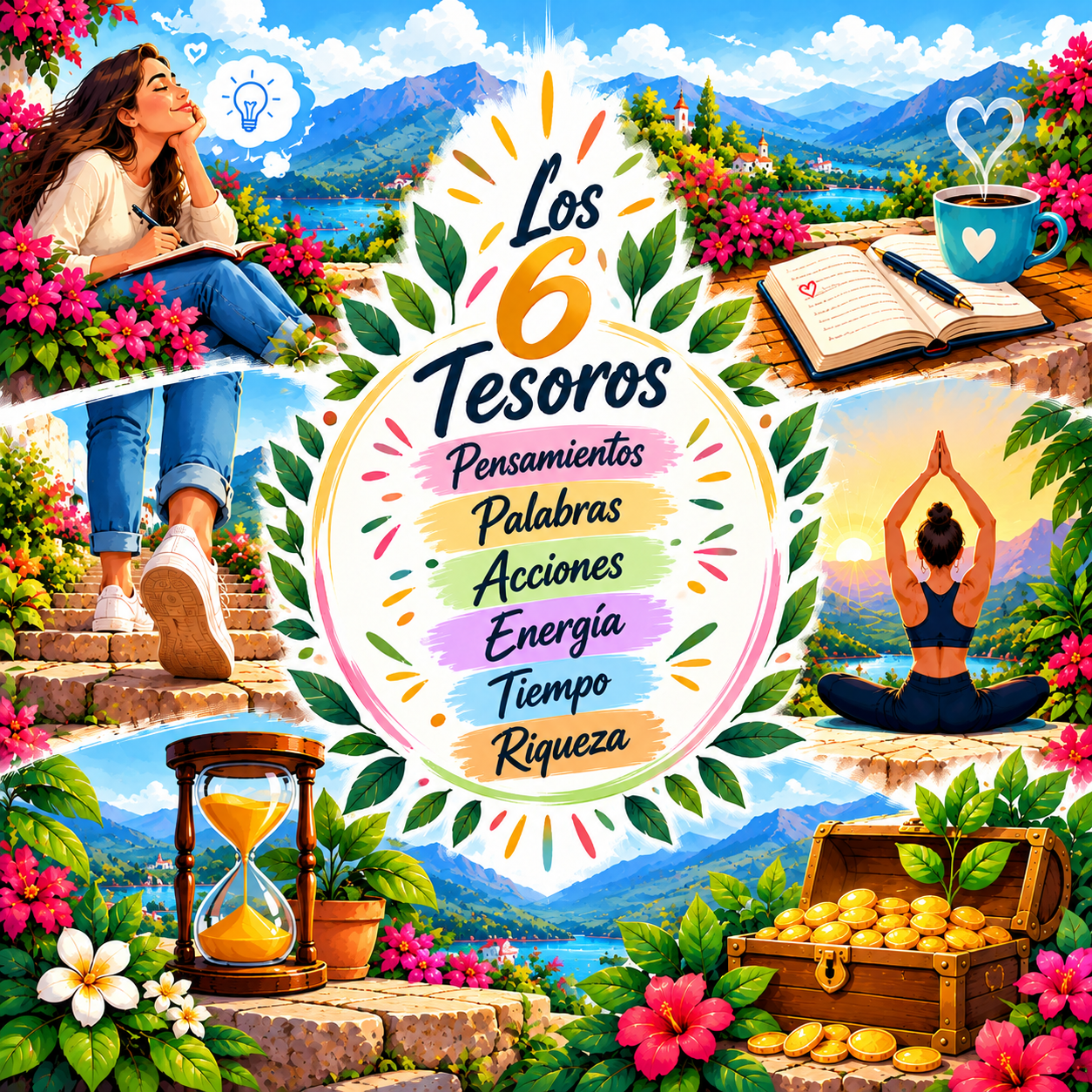 Portavasos Los 6 Tesoros: una invitación al bienestar y al crecimiento personal 🌿 - Image 2